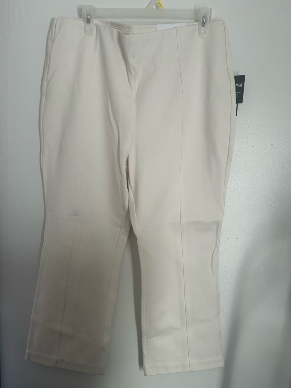 Women Cream Straight-Leg Dress Pants